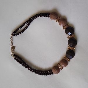CLOSET BLOWOUT!   Coffee colored stone necklace with rhinestones